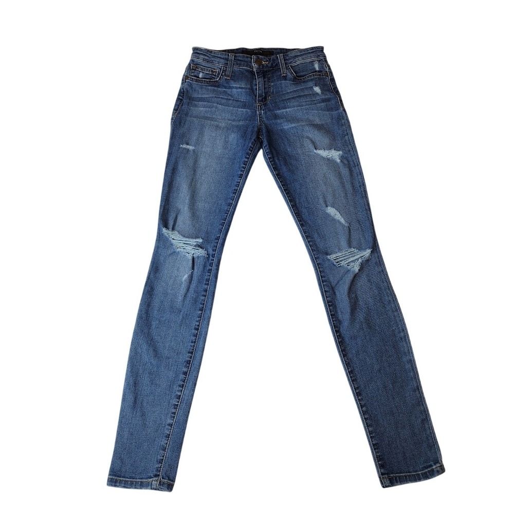 Joe's Jeans Skinny Distressed Jeans 25 Blue Mid‎ Rise Stretch Grunge Streetwear